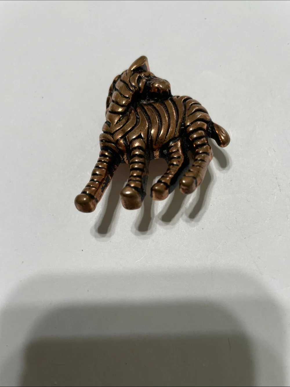 Copper Zebra Figurine Brooch